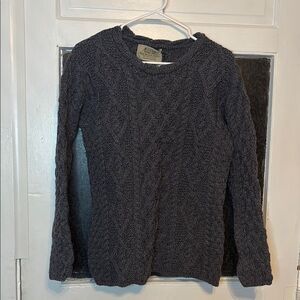 NWT Aran Sweater Market Women’s Gray Merino Wool Crew Neck Sweater Size XL
